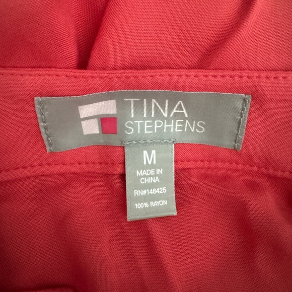 NWT TINA STEPHENS 3/4 SLEEVE TUNIC CORAL AND WHITE SIZE MEDIUM - Picture 5 of 9